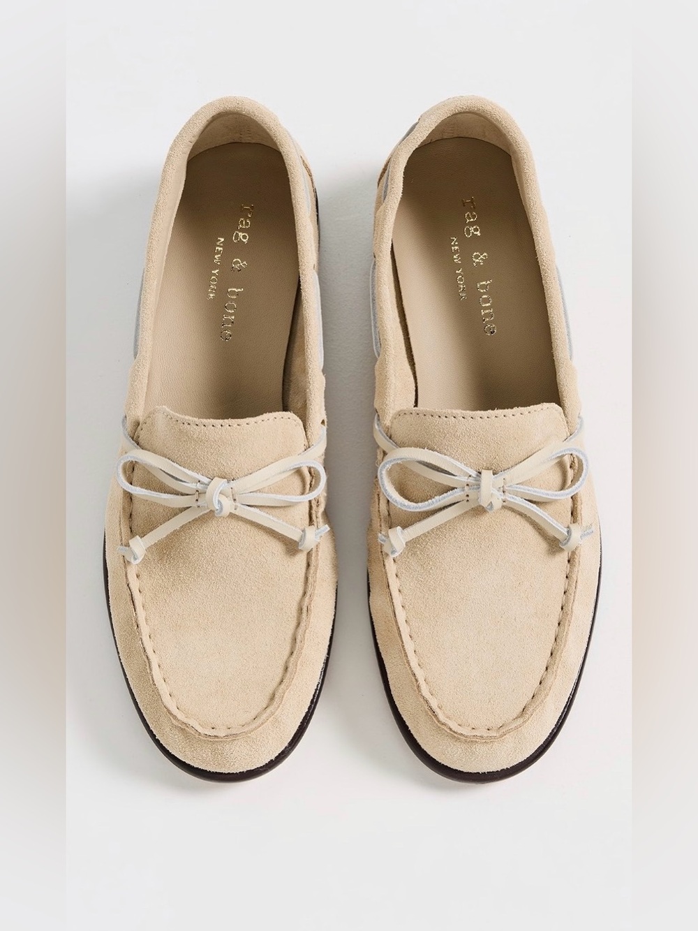 Rag & Bone Carter Boat Shoes Macadamia Suede Size 8.5